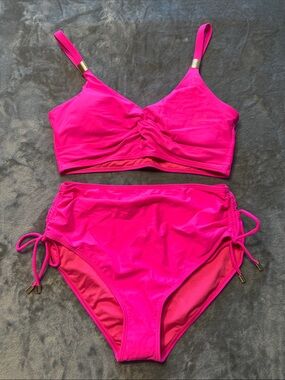 NWOT Womens Younique Neon Pink Bikini Set Sz M